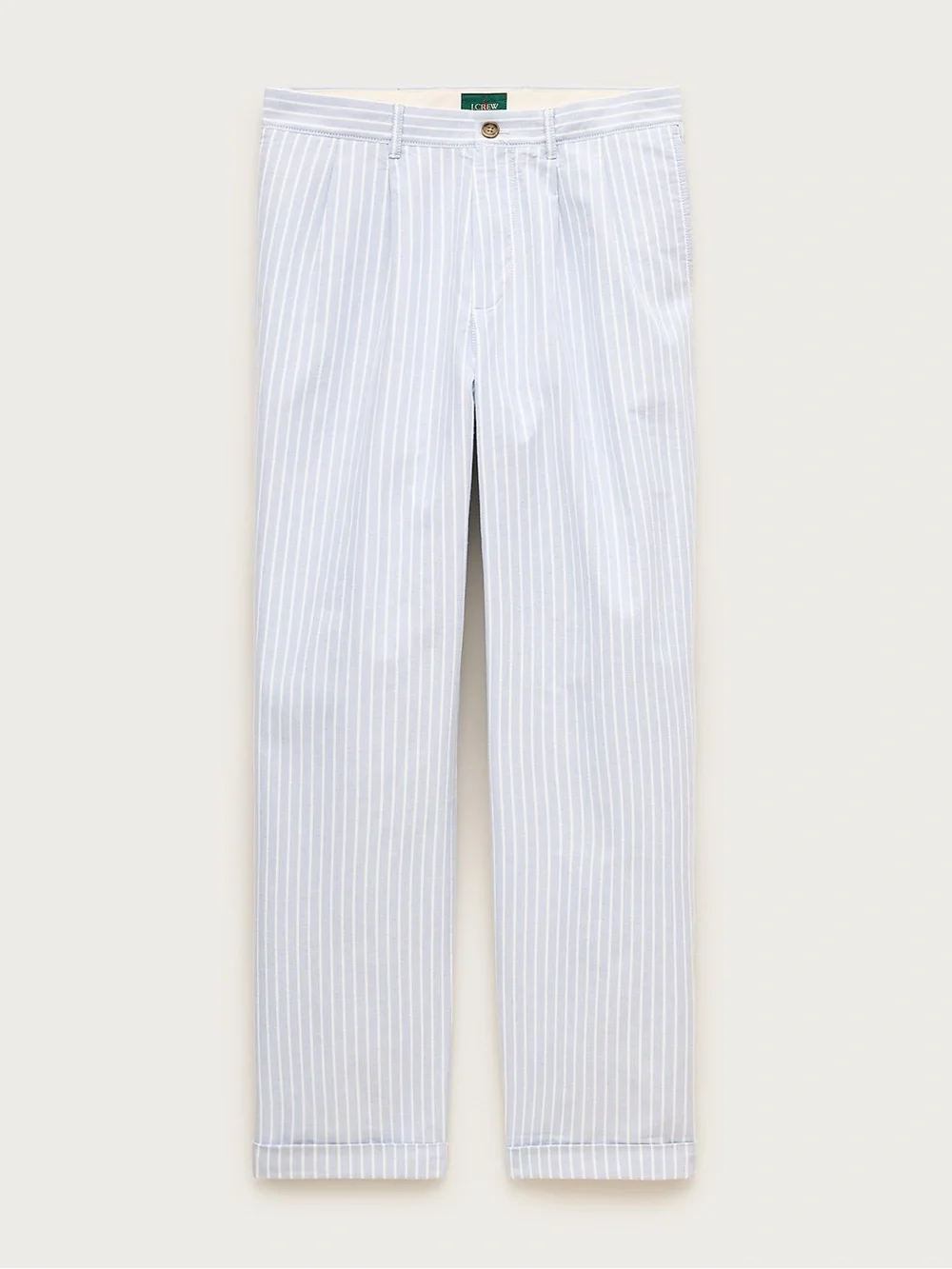 J. CREW Relaxed-fit double-pleated oxford chino pant in stripe 32/32 $138 CT830